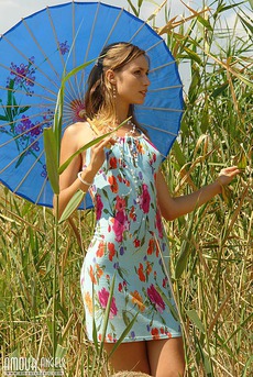 Nude Teen Aliz And Her Blue Umbrella 07